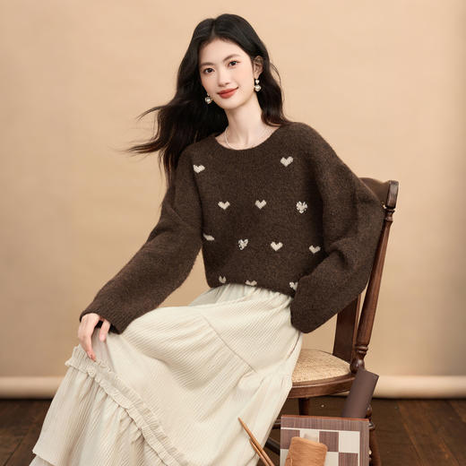 【11/19新品】熙世界三宅风木耳边丝绒半身裙女2025秋冬款高腰遮胯显瘦a字长裙 商品图4