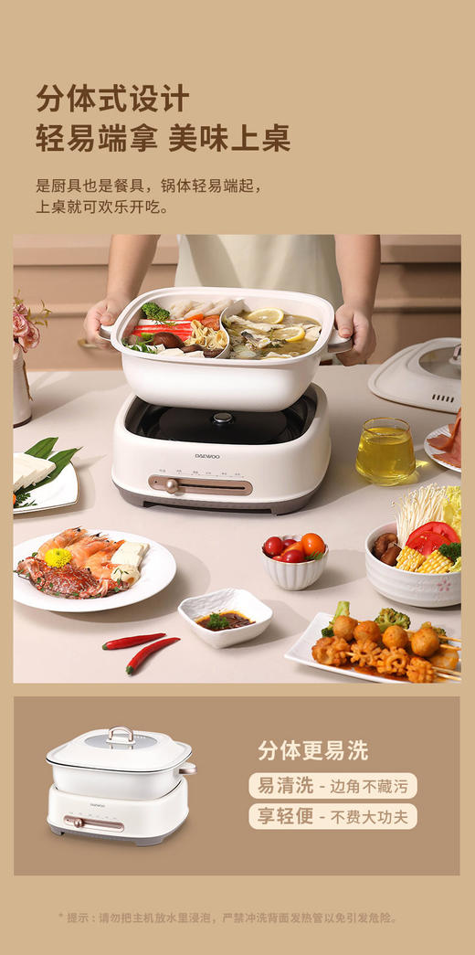 大宇分体式鸳鸯电火锅 商品图4