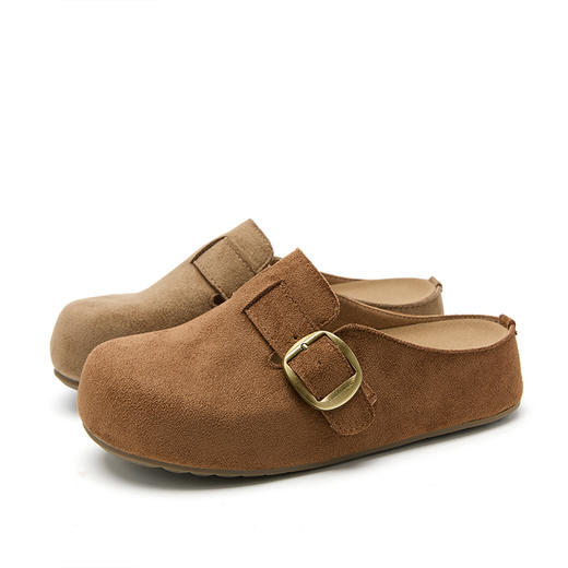 西遇勃肯鞋半拖女新款秋冬百搭圆头一脚蹬包头拖鞋博肯厚底鞋V0057239/V0057240 商品图4