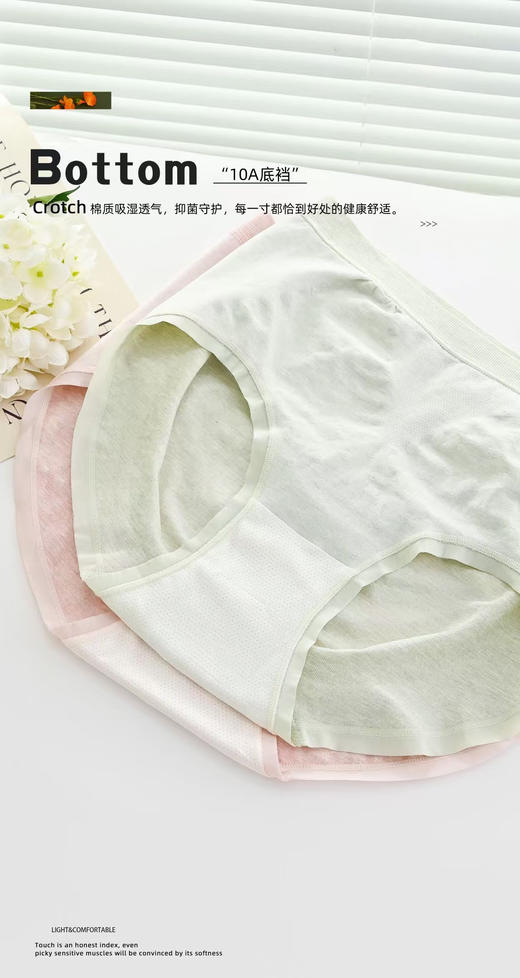 女士加大版彩纱加肥丰满无缝内裤三角裤舒适透气高弹力4452 商品图1