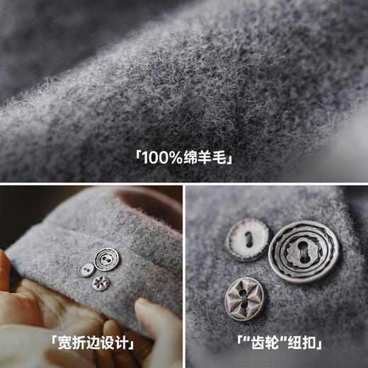 马登灰色纯绵羊毛保暖针织大头围防寒护耳包头堆堆冷帽子女士秋冬 商品图2