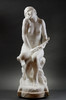 独角鹿西洋古董19世纪末20世纪初法国雕塑家Laurent-Honoré Marqueste签名创作人物主题卡拉拉大理石雕塑作品《蝉之女神》 商品缩略图0