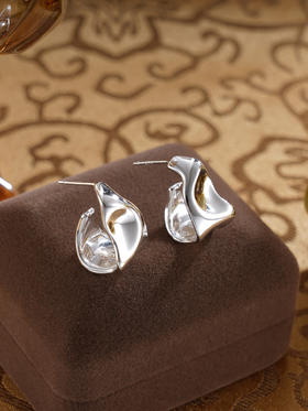 子佩集S925银【银河倒影】耳钉【EZ-1610】纯银原创2扣环耳圈2502