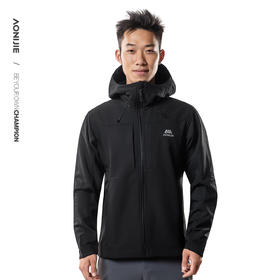 奥尼捷户外保暖软壳夹克加绒防泼水防风男士连帽冬季保暖外套