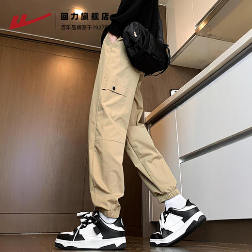 回力工装裤子男款春秋2025新款束脚休闲登山冲锋伞兵男生运动长裤 商品图0