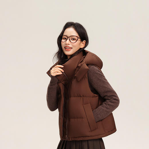 個调冬季新款女式无袖轻薄羽绒马甲背心户外保暖外套1028 商品图2