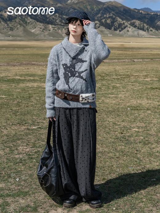 早乙女惠子saotome/STMMY14993/燕子提花毛衣 商品图2