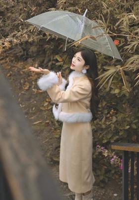 新中式呢绒上下套长裙~