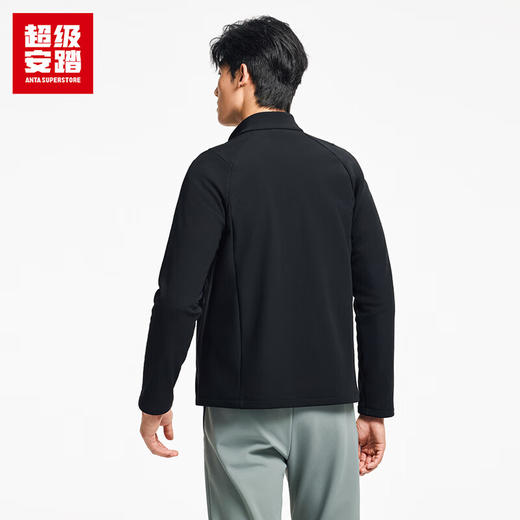 超级安踏经编加绒外套男子秋冬立领上衣休闲通勤夹克152547705U 商品图1