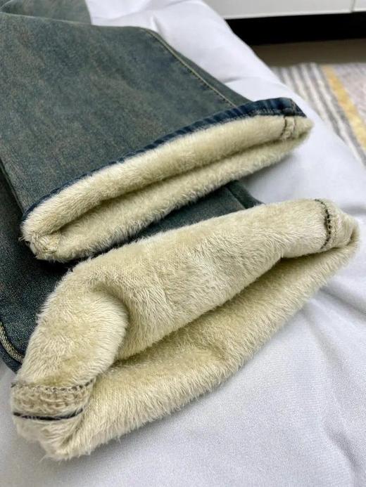 【GZ】无忧购加绒加厚复古蓝女冬季高腰显瘦时尚百搭微喇马蹄裤187-1（截单后3-5天发货） 商品图8