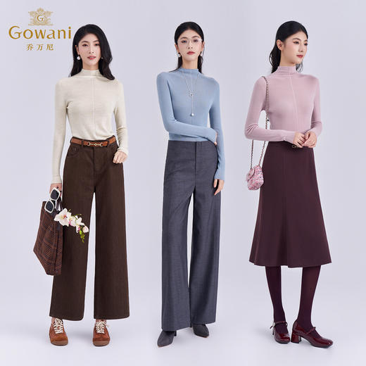 【三色可选】【100%绵羊毛】乔万尼新品云柔亲肤半高领长袖羊毛衫打底衫ED4M805 商品图3