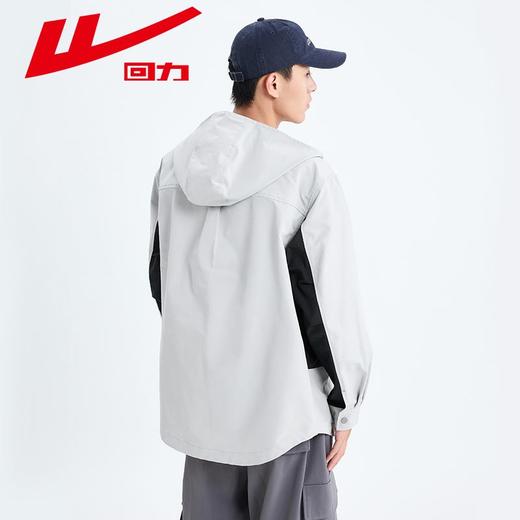 回力工装冲锋夹克男士2025春季新款连帽撞色宽松休闲运动潮牌外套 商品图8