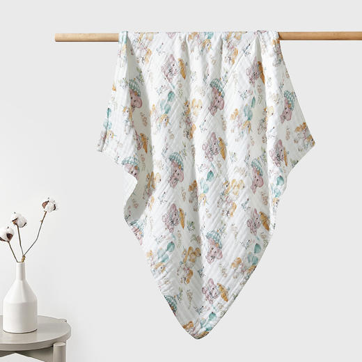 【新客福利】EMXEE嫚熙婴童六层皱布纱浴巾95*95 商品图5