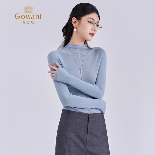 【三色可选】【100%绵羊毛】乔万尼新品云柔亲肤半高领长袖羊毛衫打底衫ED4M805 商品图1