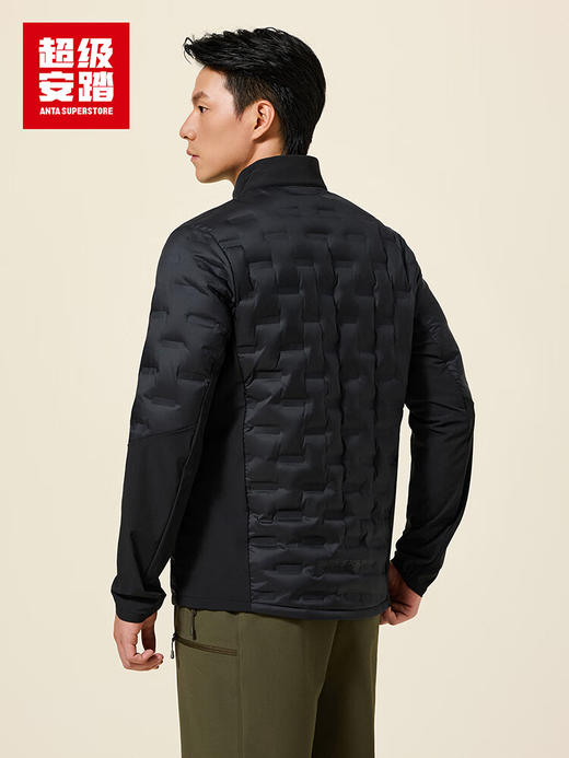 超级安踏轻薄立领羽绒服男士秋冬保暖修身弹力拼接运动夹克外套152546921U 商品图0