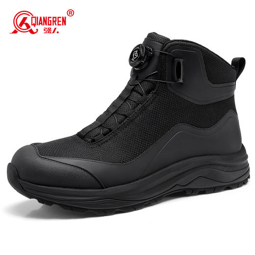 强人3515男靴凯夫拉防穿刺黑色短靴户外耐磨徒步登山靴工装靴 商品图9