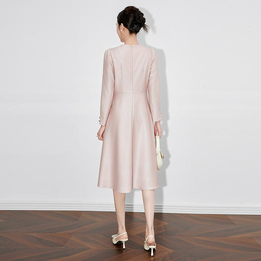 法式优雅立裁捏褶连衣裙，计高级光泽小礼服宴会正式场合WLZD2430709 商品图2