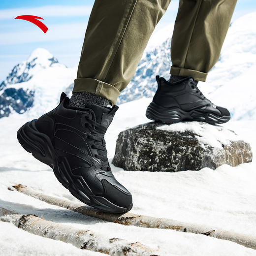 安踏引力丨加绒加厚皮面保暖棉鞋男冬季大棉鞋运动鞋112548954 商品图3