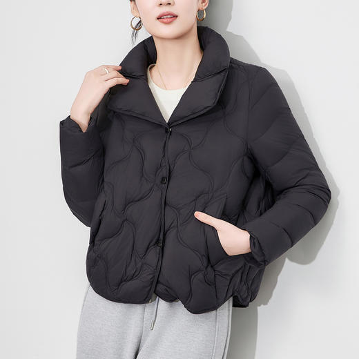 「高货wl」全新升级【铂金会员367/天猫499/差价132】(05408)洛诗琳90白鸭绒羽绒服2025冬季重工异形绗线保暖短外套女 商品图0