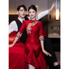 重工红色旗袍敬酒服，便装回门订婚中式礼服裙秋冬LSB 商品缩略图4