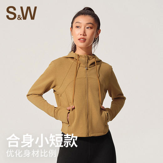 【sw速惟】 短款直角肩连帽拉链卫衣显腰细S4AW1154 商品图3