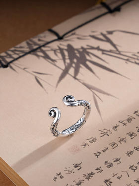 子佩集S990银【祥云金箍】戒指纯银悟空【YFJZ019】仿古2501