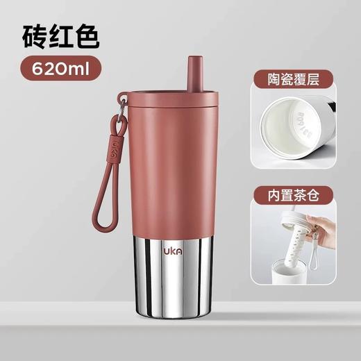 【6F】多样屋UKA幻银保温杯大容量双饮吸管杯 随行杯  陶瓷保温杯茶漏保温保冷/620ml 商品图5