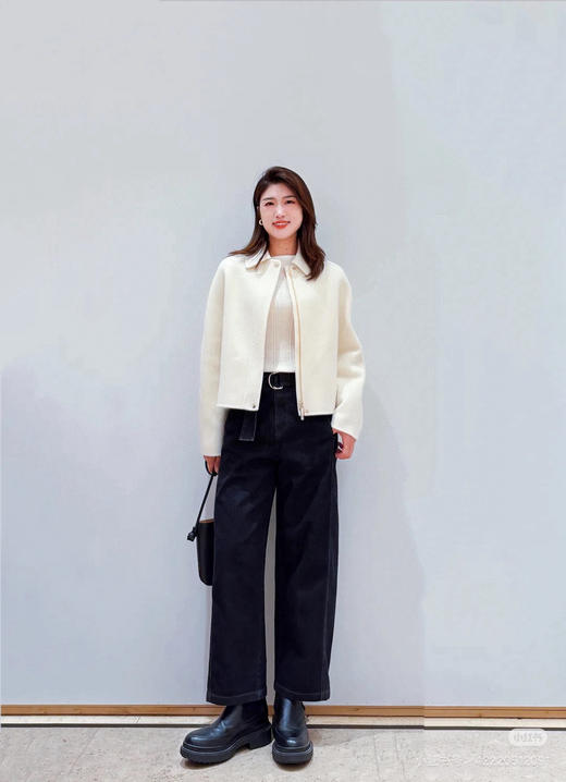 1114-1 高端顾客入 小禾 羊毛羊绒 双面呢 白色短外套 商品图11