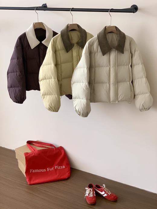 【YW】无忧购韩系白鸭绒灯芯绒领羽绒服女短款甜美小个子面包服25021（截单后7天发货） 商品图8