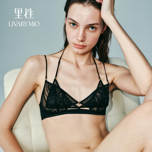 里性 LIVARY MIO 未见 真丝蕾丝内衣可拆卸双罩杯细肩带法式文胸 商品图1