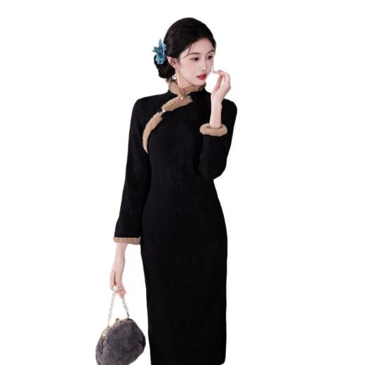 红色加厚年轻少女款日常可穿新中式旗袍2025冬季新款长袖订婚旗袍396146 商品图4