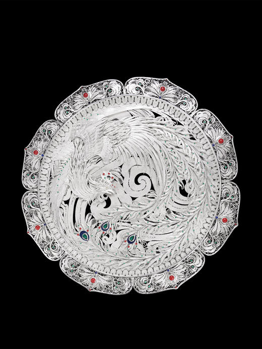 子佩集S999银手工银花丝【凤舞云霄花丝盘】大师工坊原创设计【FWYX】2506 商品图0