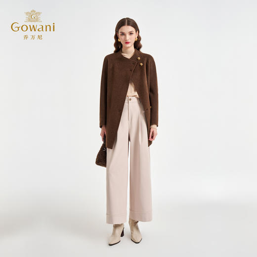 【100%驼绒】乔万尼2025冬新品立领复古奢华驼绒高级感系带大衣ED4A729 商品图3