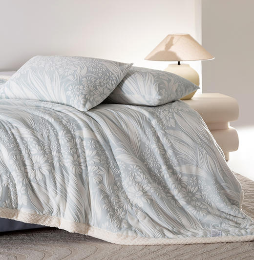 秋冬三层夹棉花卉款雕花绒毛毯 商品图2