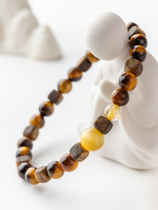 【一念七宝】金山皆至|虎睛石棋楠沉香木金发晶手串 商品图3