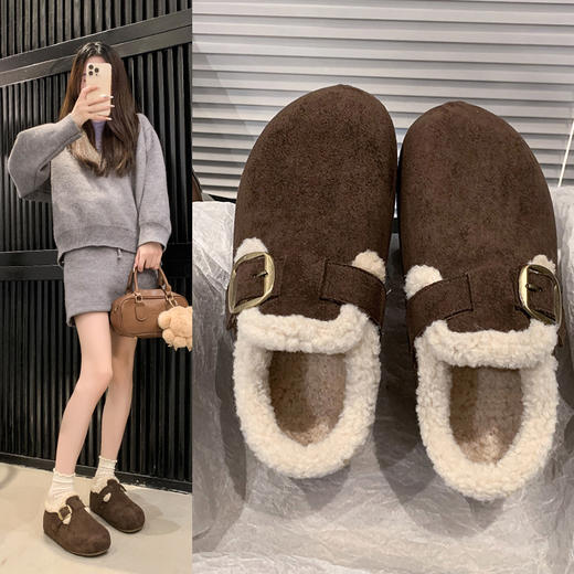 优诗莱加绒勃肯鞋 磨砂绒面耐磨有质感 内里短毛绒保暖舒适 3-4cm左右内跟高 显高显腿瘦 时尚百搭 商品图4