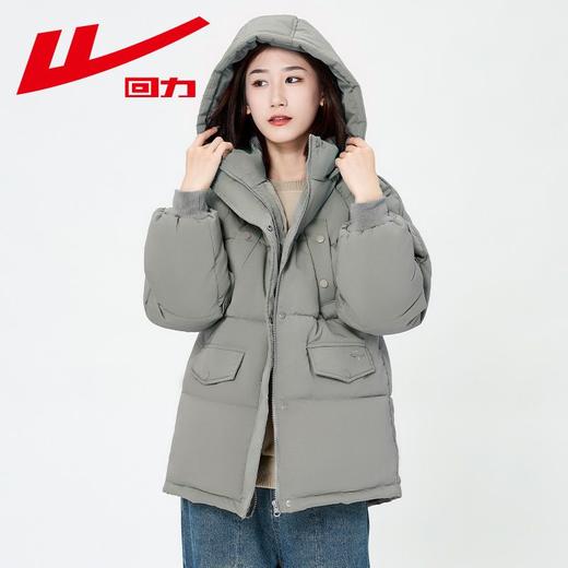回力棉服女2025冬季新款小个子韩版宽松加厚中长款连帽过膝羽绒服 商品图7
