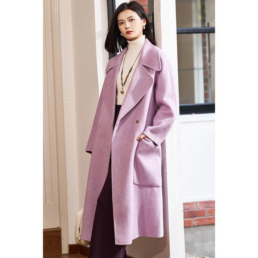米思阳2025冬装新款欧美风一粒扣保暖双面呢大衣中长款羊毛外套女6354 商品图6