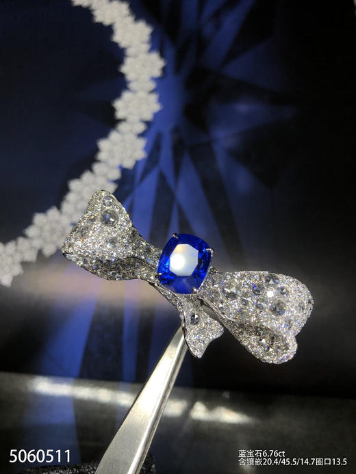 产自缅甸的蓝宝石戒指，6.76ct【5060511】具体价格微信咨询 商品图2