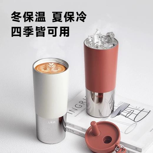 【6F】多样屋UKA幻银保温杯大容量双饮吸管杯 随行杯  陶瓷保温杯茶漏保温保冷/620ml 商品图0