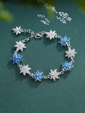 子佩集S990银【枫光旖旎】手链【DSSL002】纯银花丝珐琅彩枫叶原创作品2506