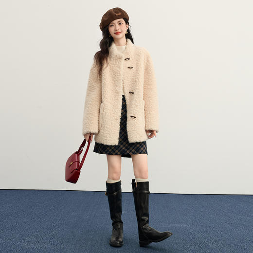 【11/19新品】熙世界复古港风格纹半身裙女2025秋冬通勤包臀裙子小个子a字短裙 商品图3