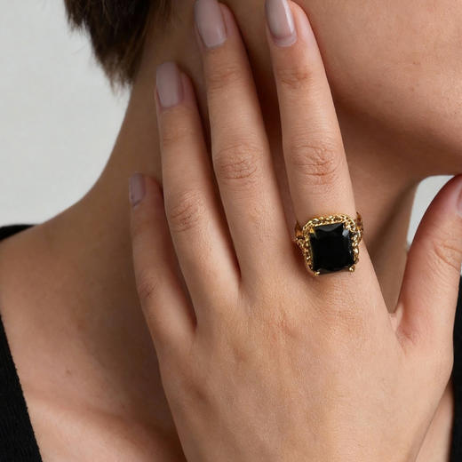 Ancient Rome古罗马时期 | 黑色方块熔岩戒指（活口） 商品图2