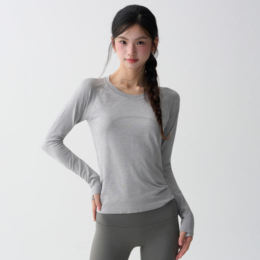 Gymicon能量符号秋季圆领跑步健身瑜伽服修身打底运动上衣裸感普拉提瑜伽长袖YASY2566 商品图0