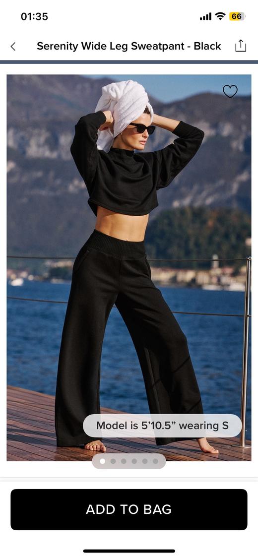 Alo拼接针织阔腿加绒卫裤 商品图8