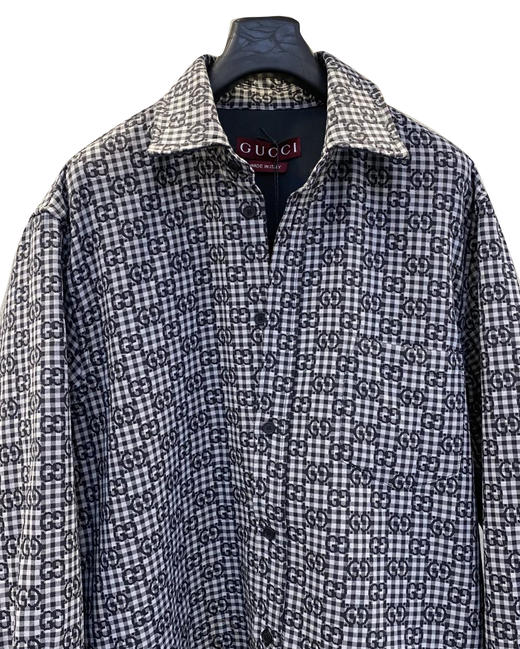 男款logo印花格子衬衫外套he012 商品图2