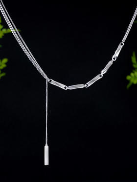 子佩集S925银【清风之舞】项链纯银【AE00091】原创2双层2501