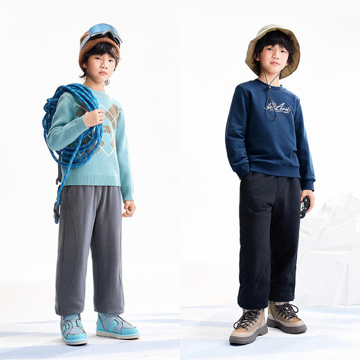 【实体店同款】男童全腰针织棉裤冬季新款安奈儿童装AB546054 商品图3