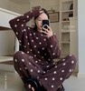 老米优品🎈5-7天！陷入温暖舒适圈~~🔷💛❤️《小宅。破洞设计感 半边绒家居服套装 》撸猫般的软乎乎毛绒！蓄热力max~ 商品缩略图0
