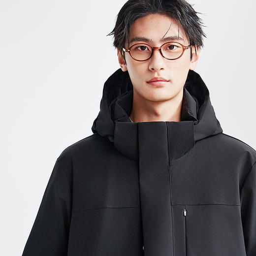 棉仓367815009-【金标大鹅】白鹅绒连帽派克中长款羽绒服冬季加厚保暖外套 商品图2